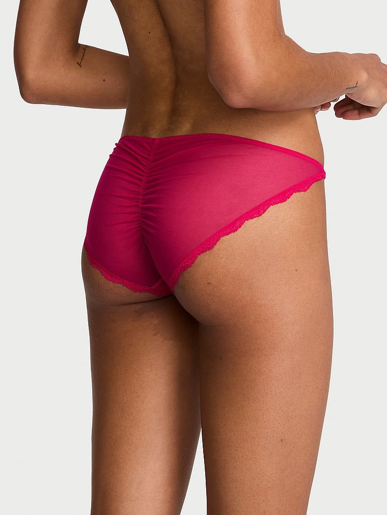 Majtki z koronką i siateczką Twinkle Bikini. Produkt ma kolor różowy i pochodzi z kolekcji Dream Angels. 