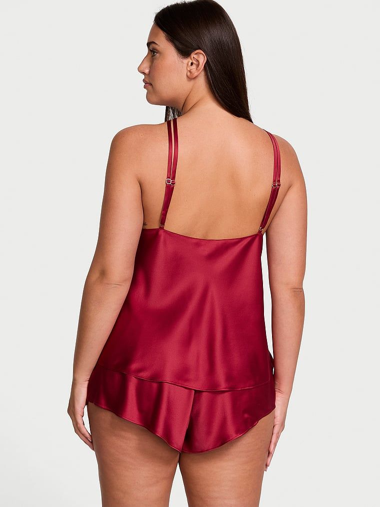 Bluzka satynowa i szorty Red Rose. Produkt ma kolor czerwony i pochodzi z kolekcji Victoria's Secret. 