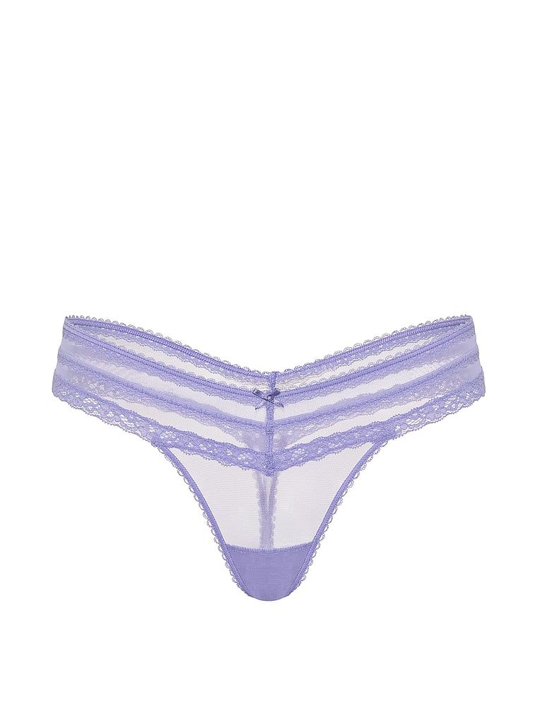 Stringi z siateczki Lace-Trim. Produkt ma kolor niebieski i pochodzi z kolekcji Dream Angels. 