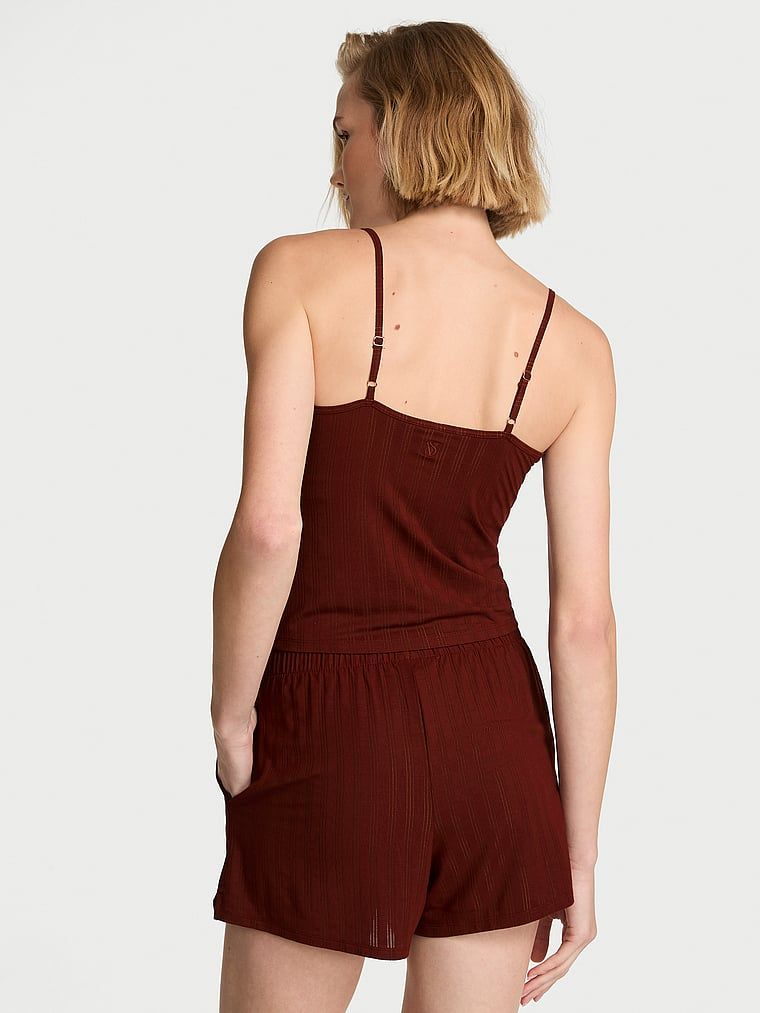 Zestaw do spania z modalu - top na ramiączkach i szorty SoSoft. Produkt ma kolor brązowy i pochodzi z kolekcji Victoria's Secret. 