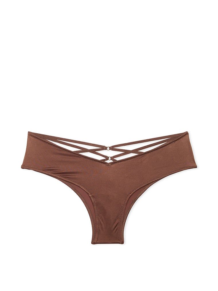 Majtki z paseczkami z tyłu i wysoko wyciętymi nogawkami Strappy-Back Cheeky. Produkt ma kolor brązowy i pochodzi z kolekcji Very Sexy. 