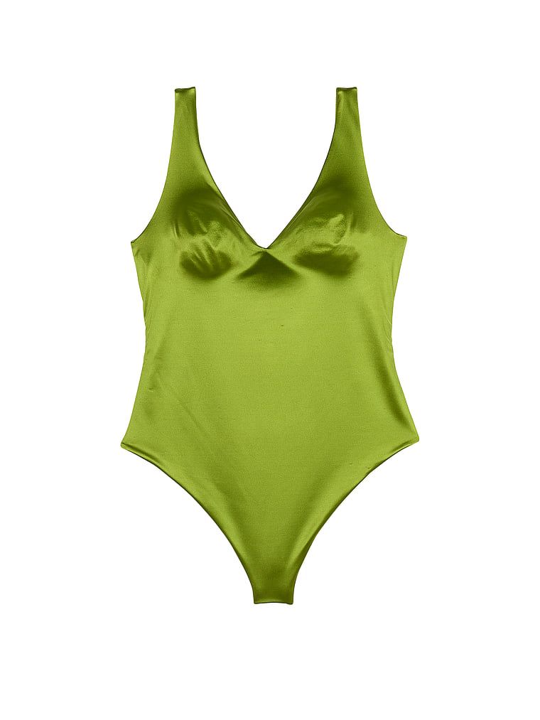 Body z głębokim dekoltem SoSleek. Produkt ma kolor zielony i pochodzi z kolekcji Victoria's Secret. 