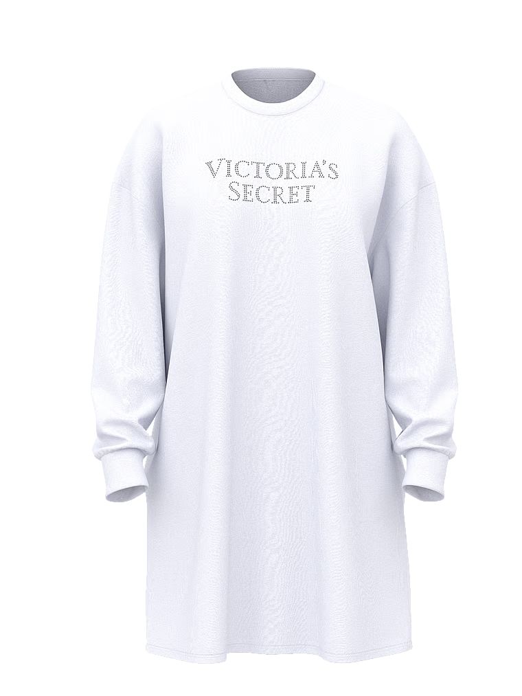 Bluzka do spania z bawełny z długimi rękawami. Produkt ma kolor biały i pochodzi z kolekcji Victoria's Secret. 