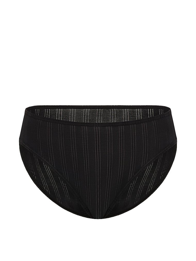 Majtki figi z modalu z wysoko wyciętymi nogawkami Ultra-Fine Brief. Produkt ma kolor czarny i pochodzi z kolekcji Victoria's Secret. 