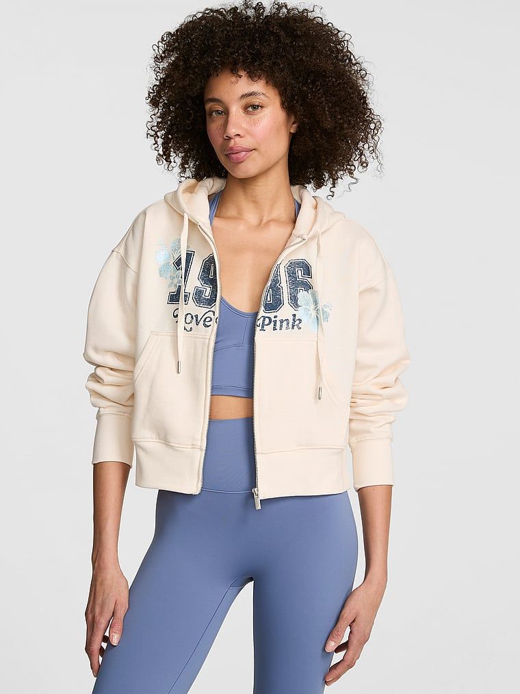 Krótka bluza z kapturem zapinana na zamek Campus Fleece
