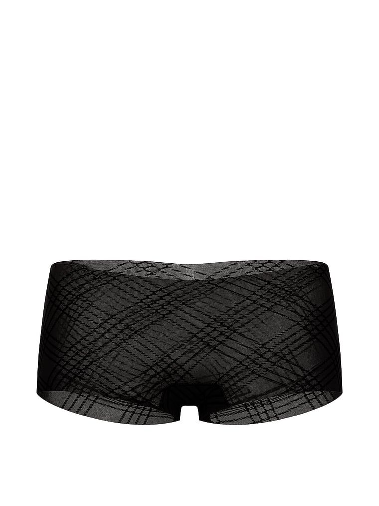 Majtki z siateczki w kratkę szorty No-Show Plaid Mesh Boyshort. Produkt ma kolor wzorzysty i pochodzi z kolekcji No-Show. 