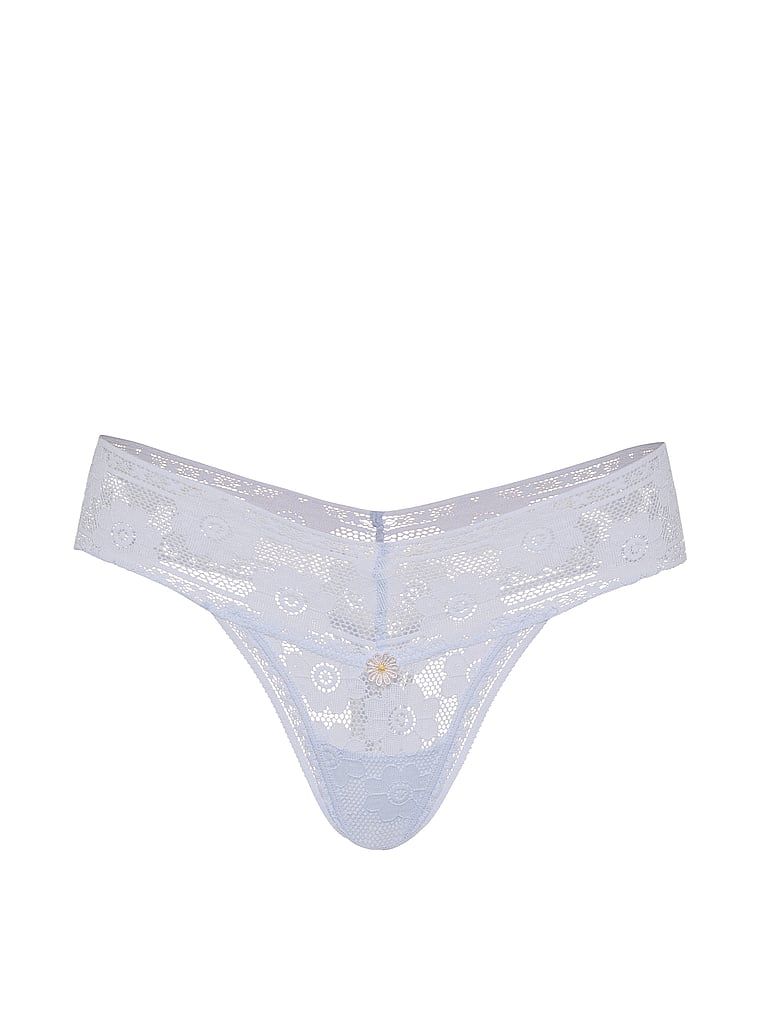 Stringi z koronką szydełkową Lace. Produkt ma kolor niebieski i pochodzi z kolekcji Lacie. 