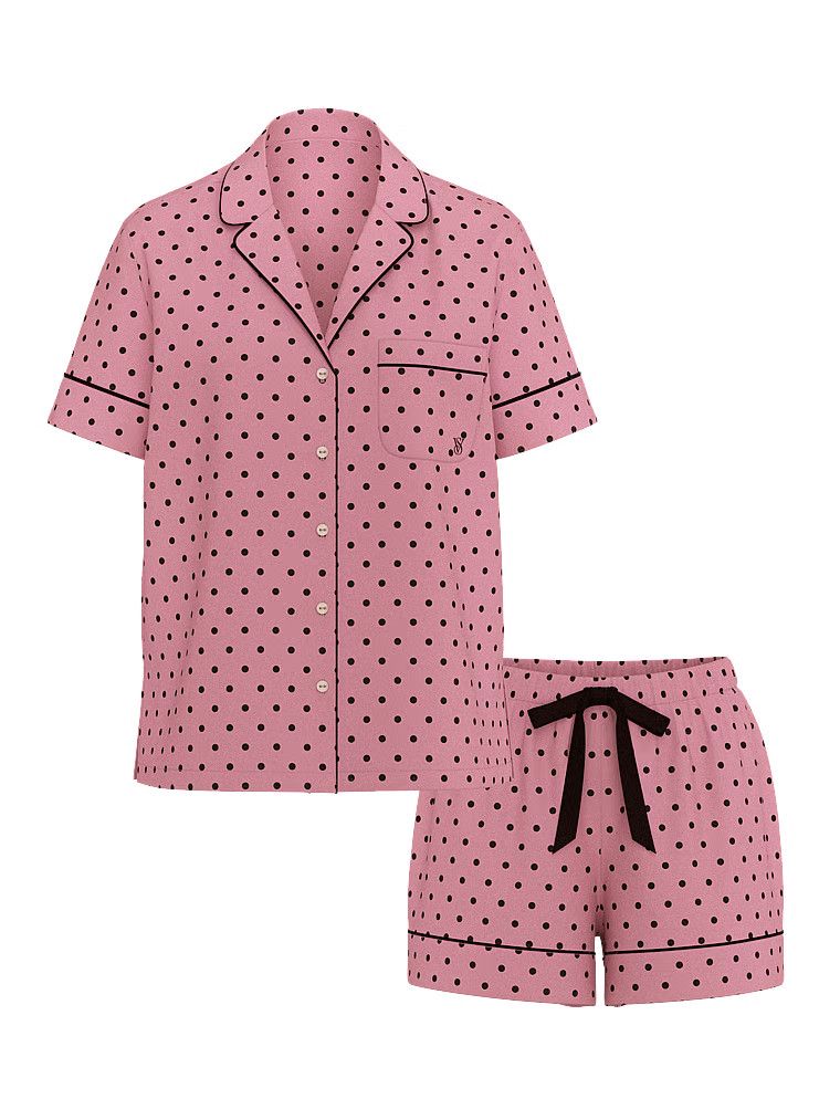 Flanelowa piżama z szortami. Produkt jest wzorzysty i pochodzi z kolekcji Victoria's Secret. 