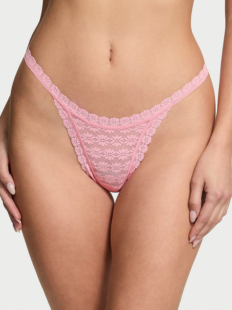 Stringi koronkowe Daisy. Produkt ma kolor różowy i pochodzi z kolekcji Lacie. 
