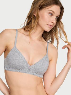 T-shirt Biustonosz lekko usztywniany bawełniany bez fiszbin Lace-Trim