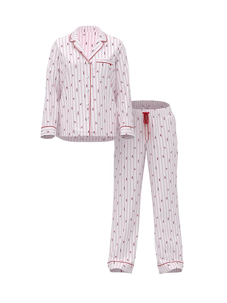 Flanelowa piżama z długimi spodniami. Produkt jest wzorzysty i pochodzi z kolekcji Victoria's Secret. 