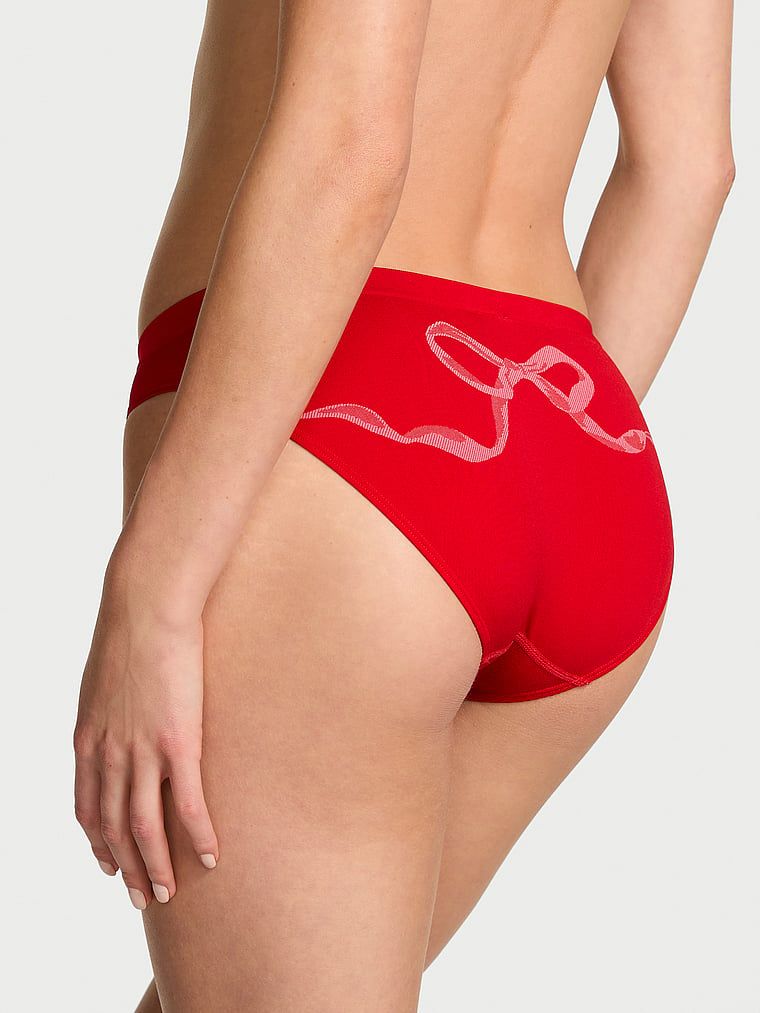 Majtki z kokardką z tyłu Seamless Bow Bikini. Produkt ma kolor czerwony i pochodzi z kolekcji Seamless. 