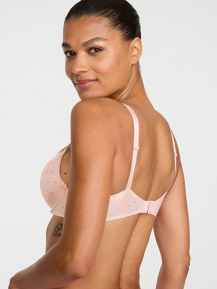 Biustonosz push-up Shine Strap Dot. Produkt ma kolor różowy i pochodzi z kolekcji Very Sexy. 