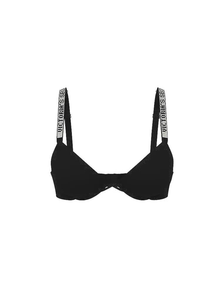 Very Sexy Biustonosz lekko usztywniany z błyszczącymi ramiączkami Shine Strap Demi