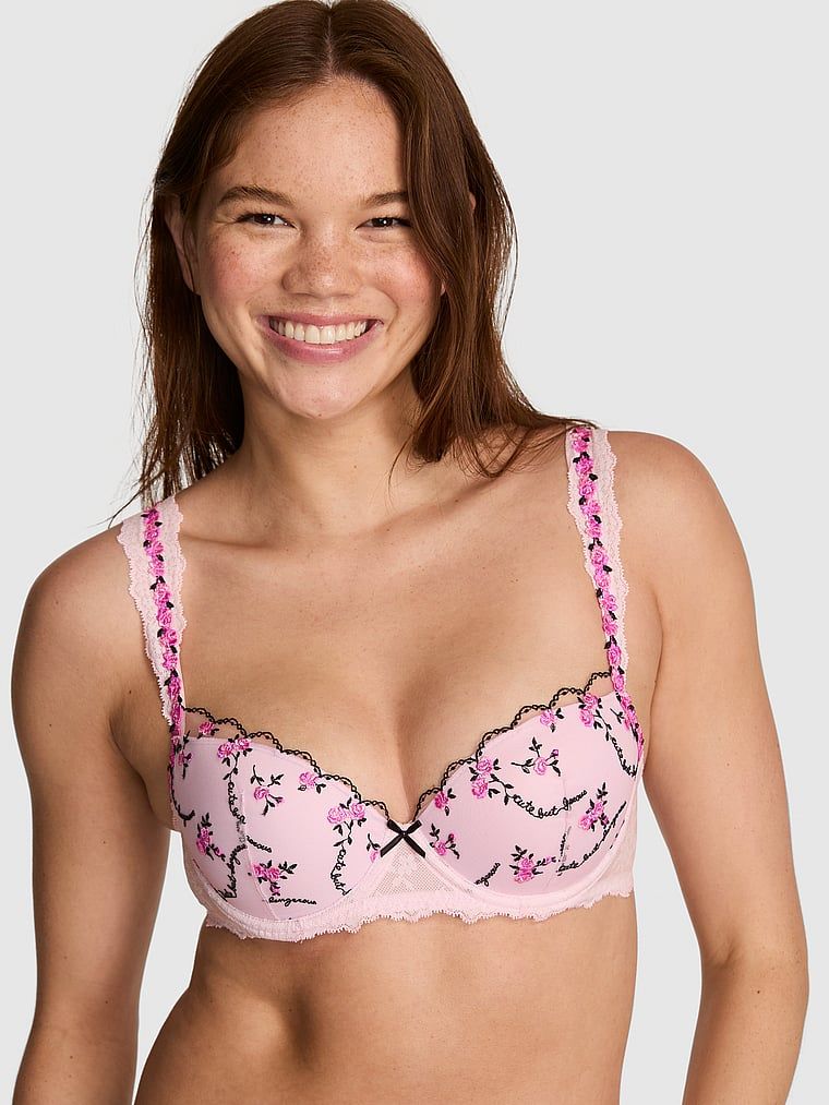 Biustonosz balconette push-up PINK Wink