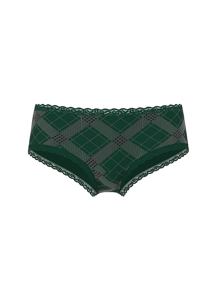 Majtki bawełniane z koronką na krawędziach Lace-Waist Cheeky. Produkt jest wzorzysty i pochodzi z kolekcji Lace Trim. 