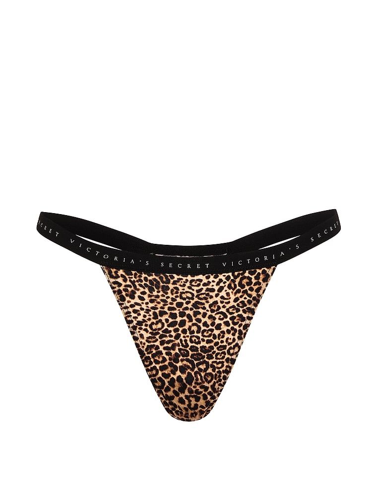 Stringi bawełniane Stretch Cotton. Produkt jest wzorzysty i pochodzi z kolekcji Victoria's Secret. 
