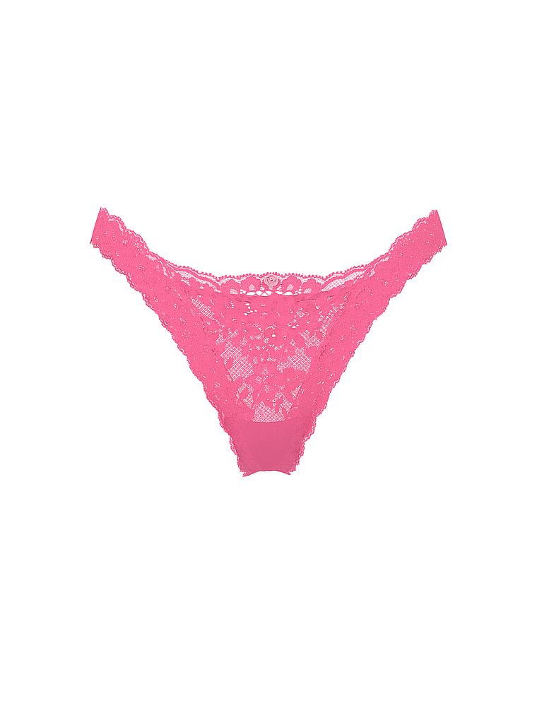 Majtki brazyliany koronkowe Brazilian. Produkt ma kolor różowy i pochodzi z kolekcji Dream Angels. 