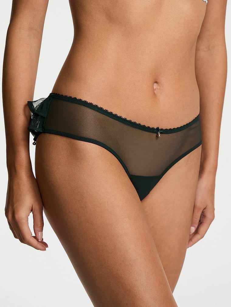 Majtki z falbanką z dzwoneczkami z tyłu Jingle Belle Cheeky. Produkt ma kolor zielony i pochodzi z kolekcji Very Sexy. 