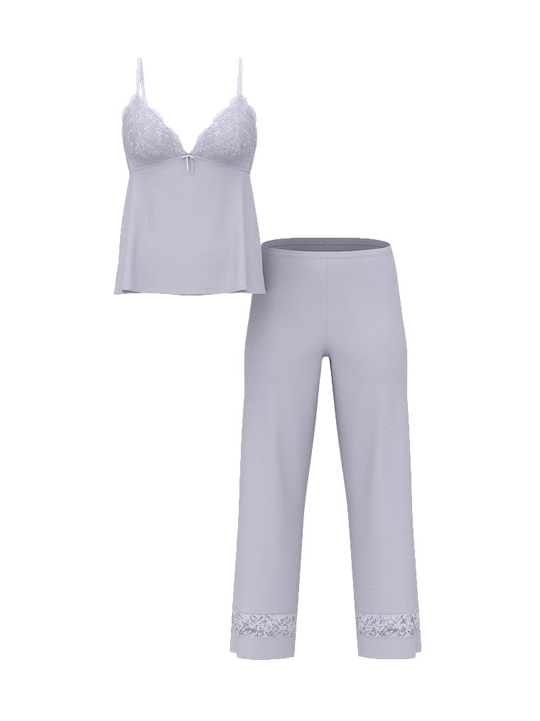 Piżama z modalu - bluzka na ramiączkach i długie spodnie SoSoft. Produkt ma kolor fioletowy i pochodzi z kolekcji Victoria's Secret. 