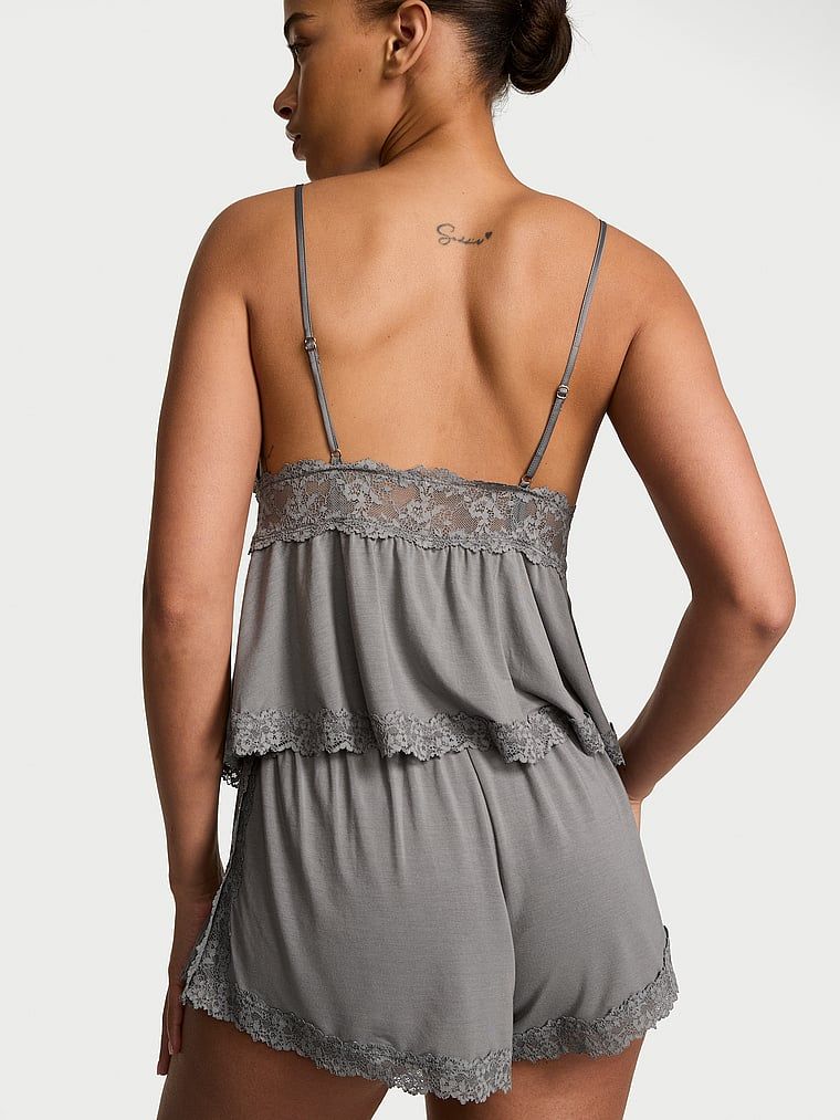 Victoria's Secret Zestaw do spania z modalu - top na ramiączkach i szorty SoSoft