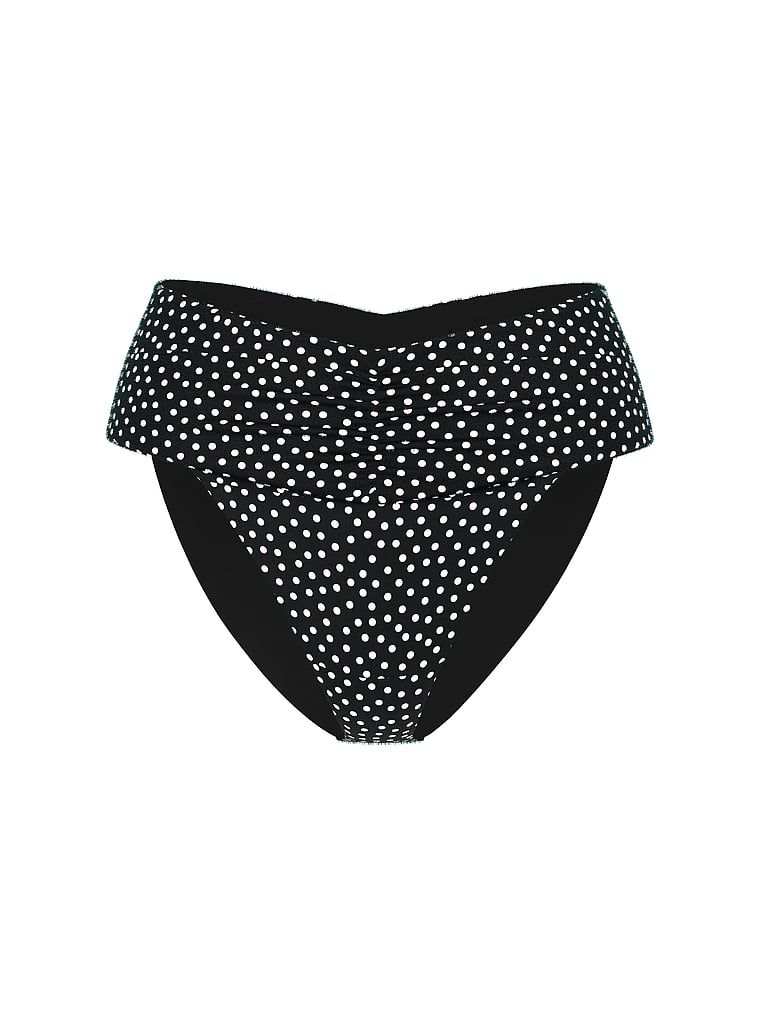 Dół od bikini z wysokim stanem Essential Cinched. Produkt jest wzorzysty i pochodzi z kolekcji Victoria's Secret Swim. 