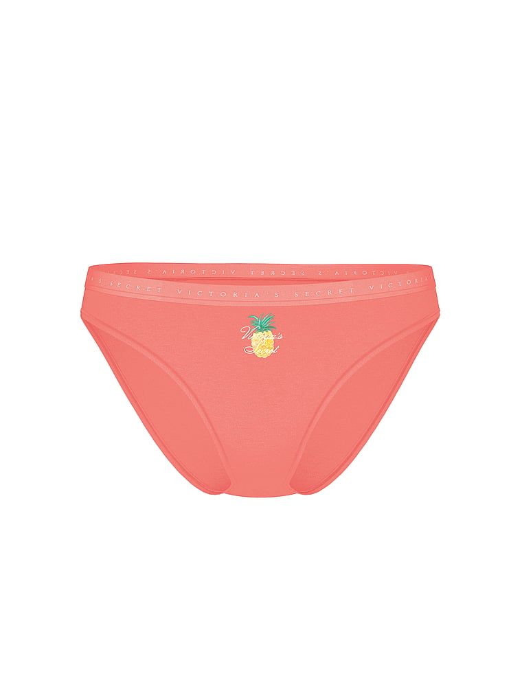 Majtki bawełniane Bikini. Produkt ma kolor pomarańczowy i pochodzi z kolekcji Victoria's Secret. 