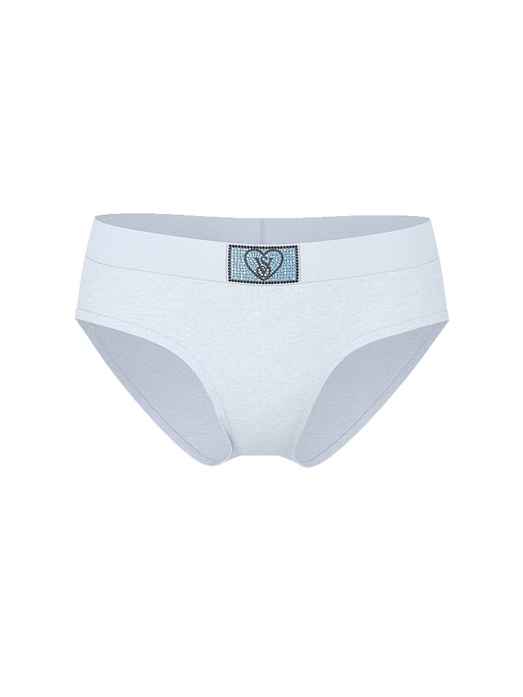 Majtki bawełniane z błyszczącym logo Heart Shine Patch Hiphugger. Produkt ma kolor niebieski i pochodzi z kolekcji Cotton. 