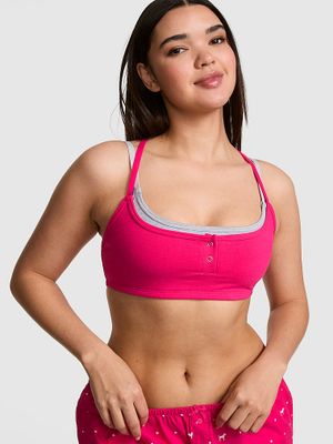 PINK Biustonosz All-Day Cotton Double Up Henley