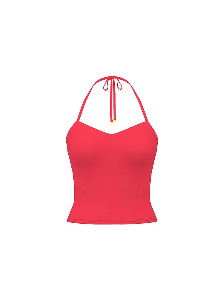 Top wiązany na szyi do pływania i na plażę Essential Tankini. Produkt ma kolor różowy i pochodzi z kolekcji Victoria's Secret Swim. 
