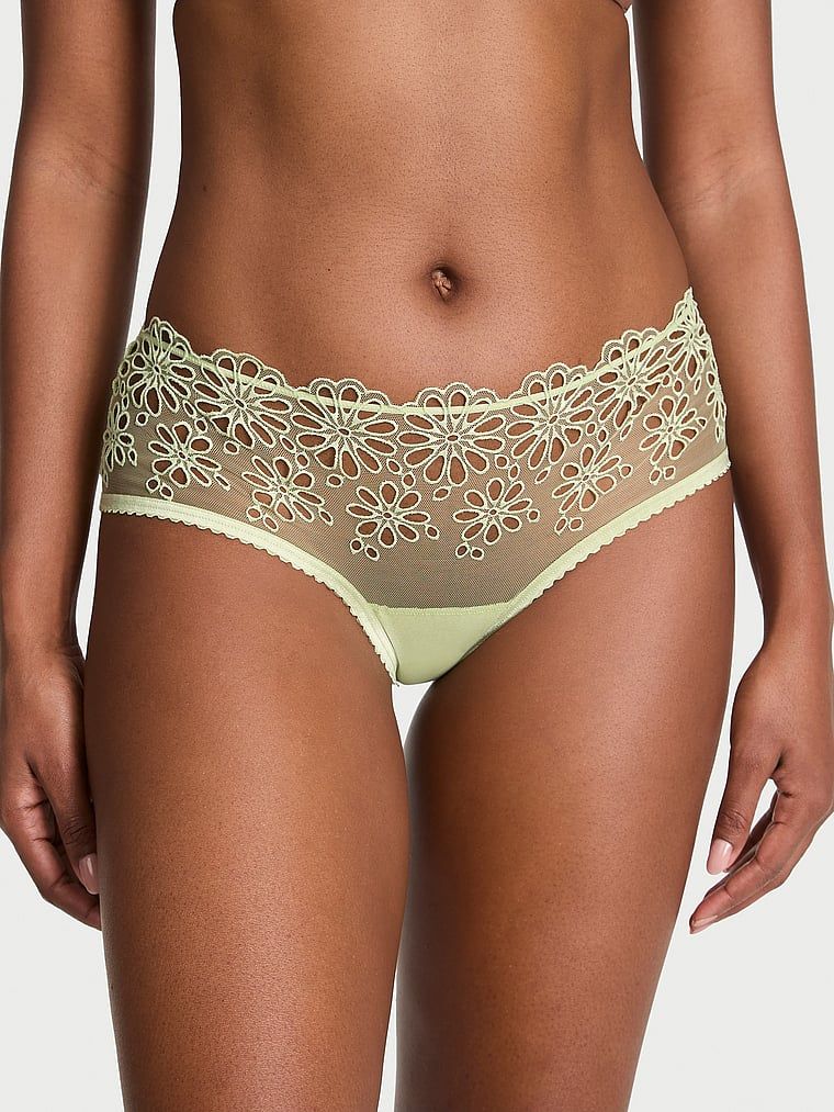 Majtki z siateczki Eyelet Mesh Cheeky. Produkt ma kolor zielony i pochodzi z kolekcji Lacie. 