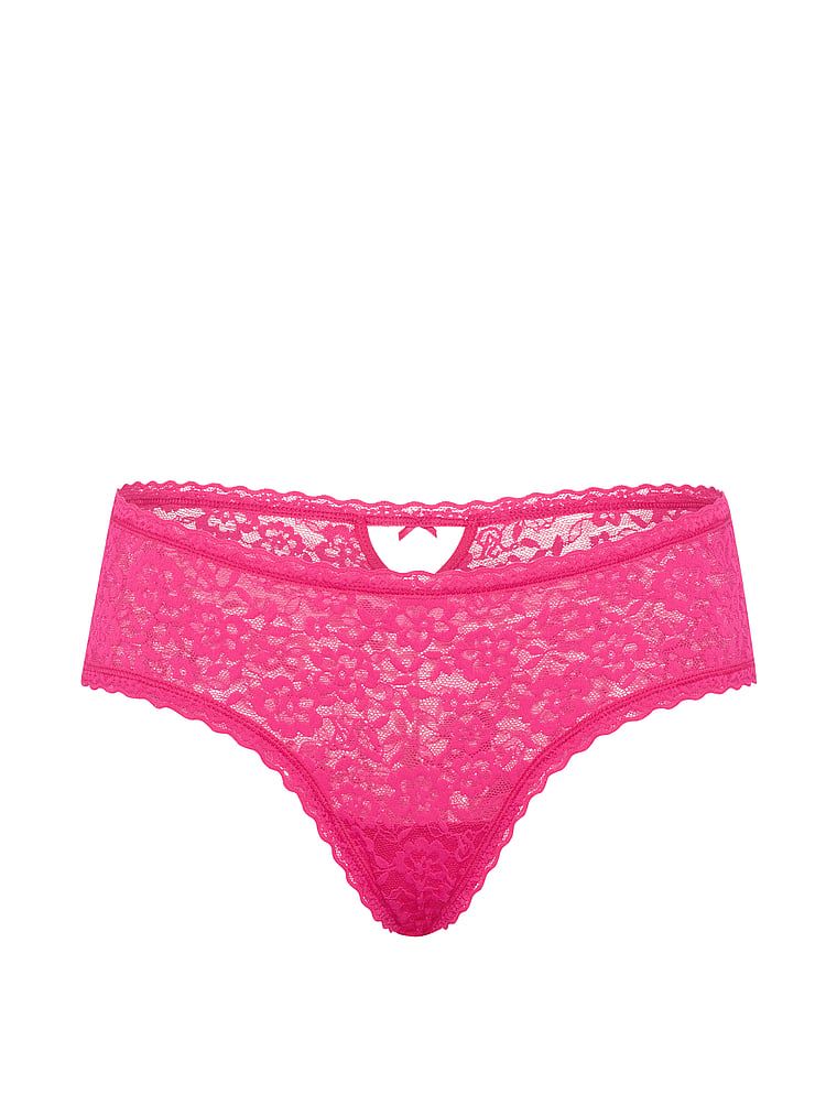 Majtki koronkowe Keyhole Cheeky. Produkt ma kolor różowy i pochodzi z kolekcji Lacie. 