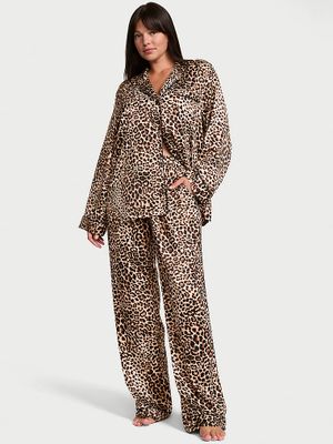 Victoria's Secret Piżama satynowa z długimi rękawami Signature