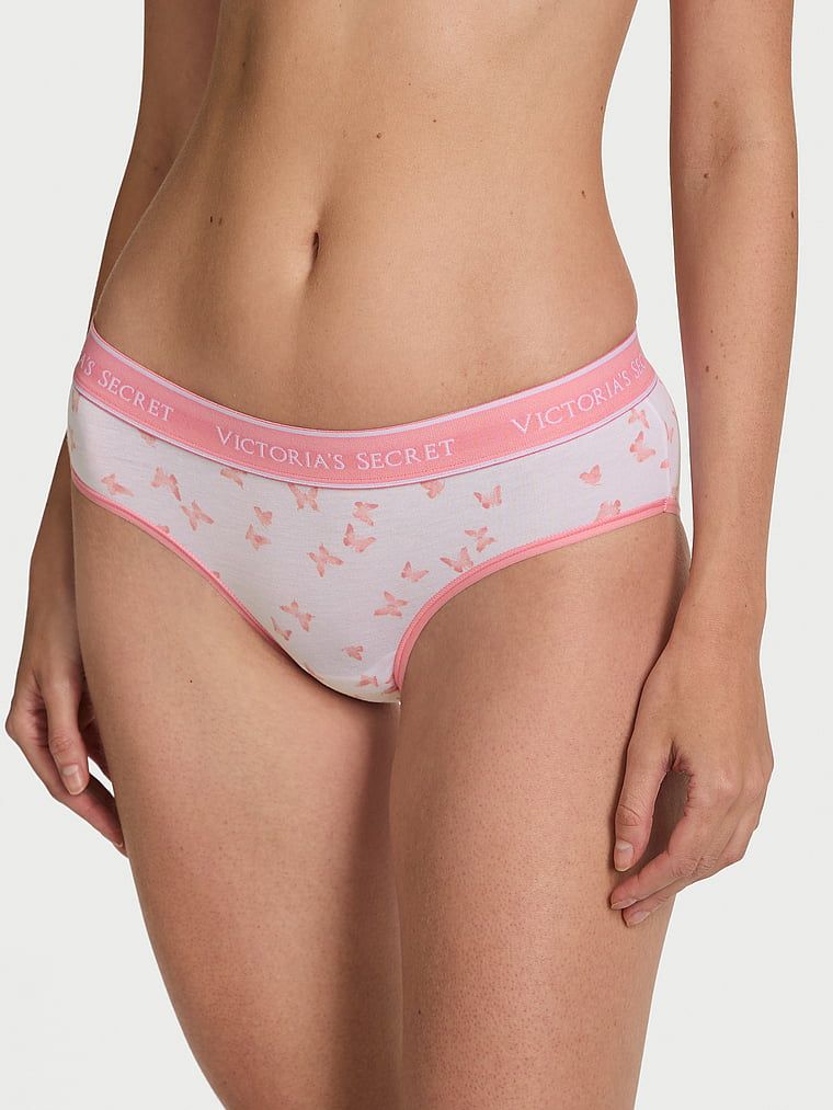 Majtki bawełniane z logo w talii Hiphugger. Produkt jest wzorzysty i pochodzi z kolekcji Cotton. 