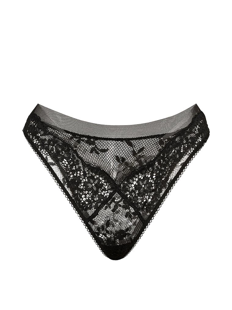 Majtki koronkowe brazyliany Lace and Mesh. Produkt ma kolor czarny i pochodzi z kolekcji Dream Angels. 
