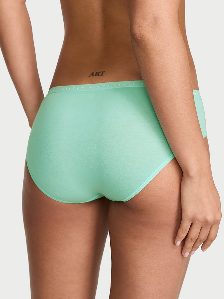 Majtki bawełniane Hiphugger. Produkt ma kolor zielony i pochodzi z kolekcji Victoria's Secret. 