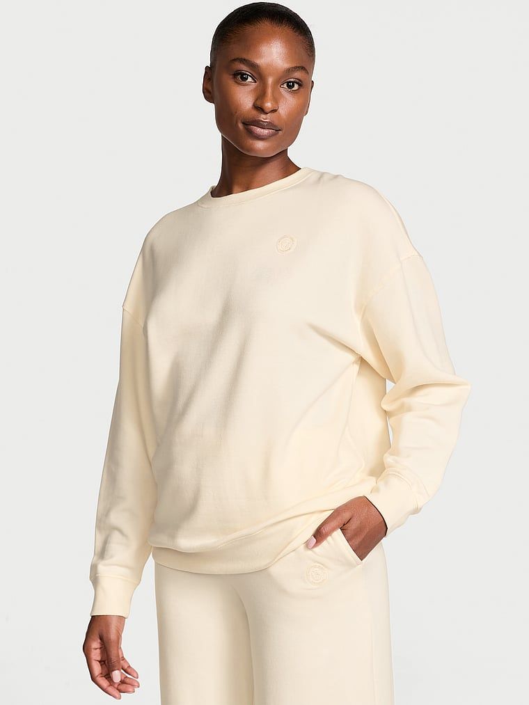 Bluza z modalu Brushed Crewneck. Produkt ma kolor biały i pochodzi z kolekcji Victoria's Secret. 