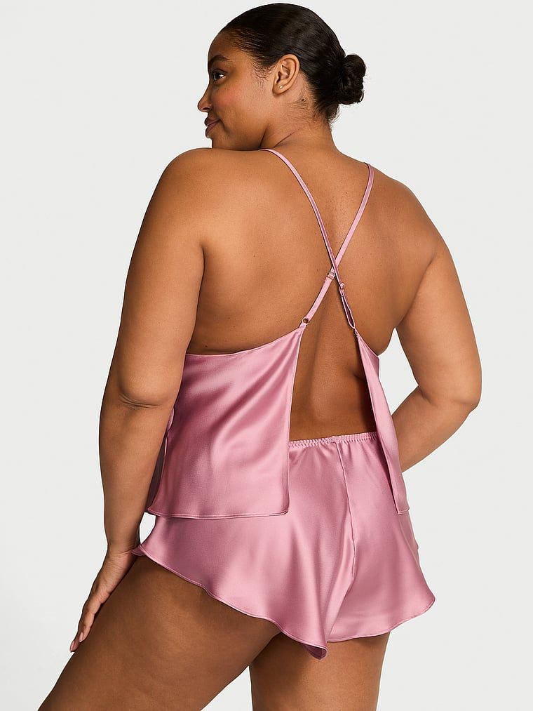 Victoria's Secret Satynowy zestaw do spania Cami Set