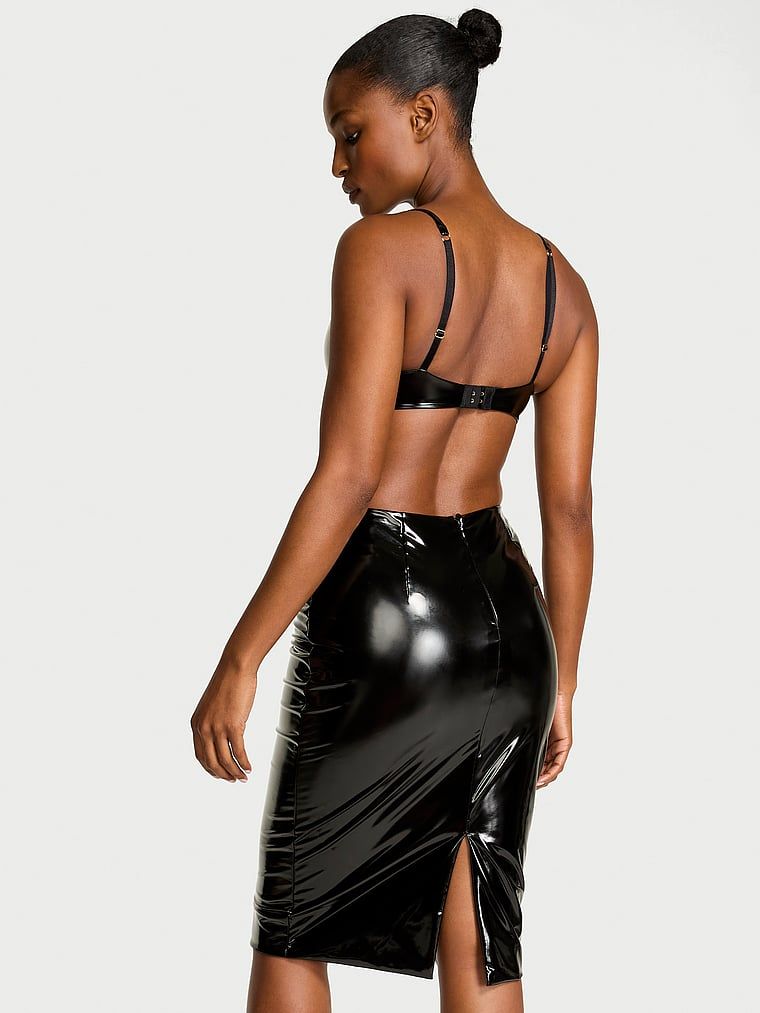 Very Sexy Zestaw z imitacji skóry - biustonosz i spódnica ołówkowa