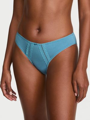 Victoria's Secret Majtki bawełniane z koronką Bikini