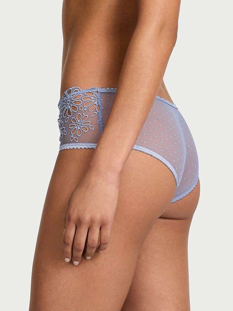 Majtki z siateczki Eyelet Mesh Cheeky. Produkt ma kolor niebieski i pochodzi z kolekcji Lacie. 