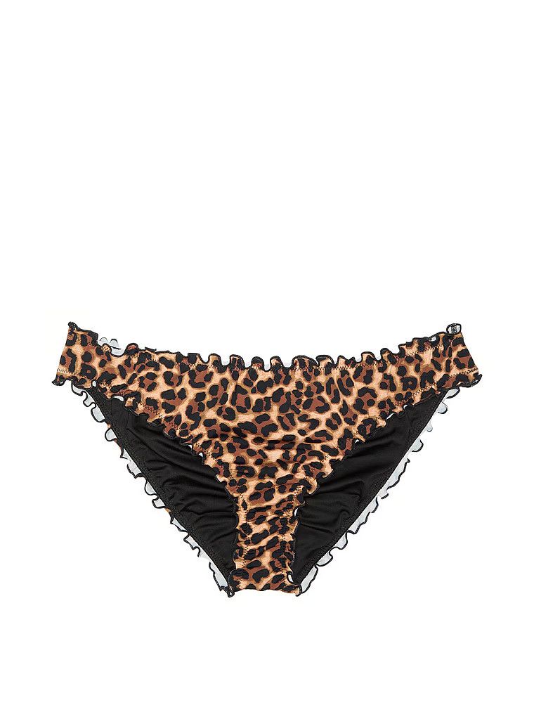 Dół od bikini Essential Ruched Cheeky. Produkt ma wzór z motywem zwierzęcym i pochodzi z kolekcji Victoria's Secret Swim. 