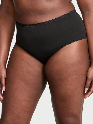Lacie Majtki bawełniane z koronką na krawędziach Lace-Waist Cheeky