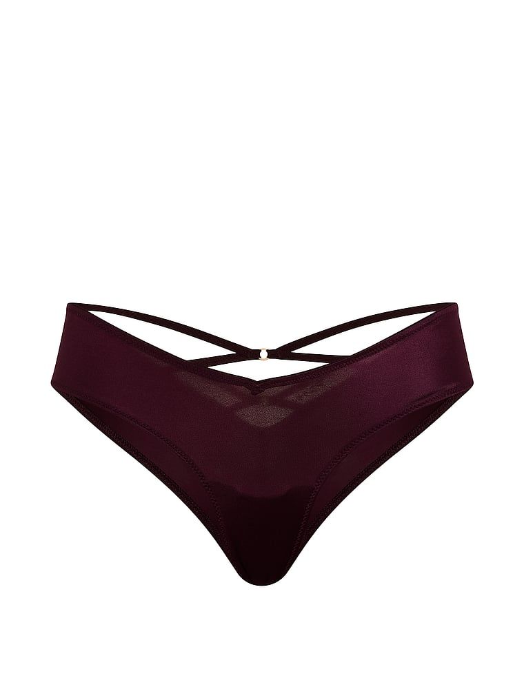 Majtki z paseczkami z tyłu i wysoko wyciętymi nogawkami Strappy-Back Cheeky. Produkt ma kolor fioletowy i pochodzi z kolekcji Very Sexy. 