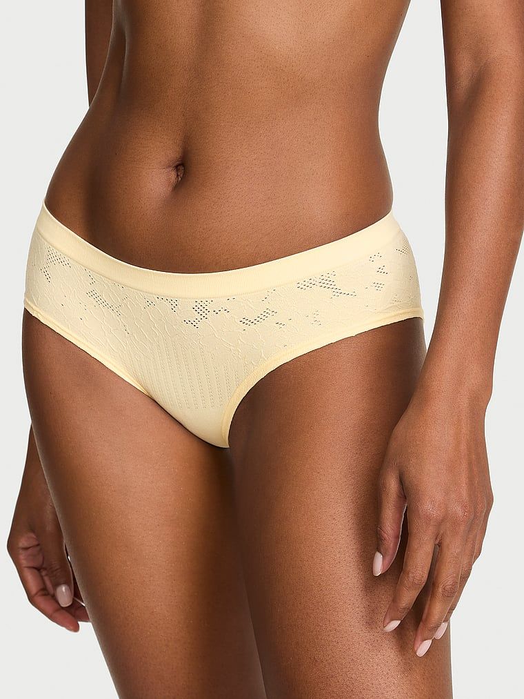 Seamless Majtki Floral Rib Hiphugger