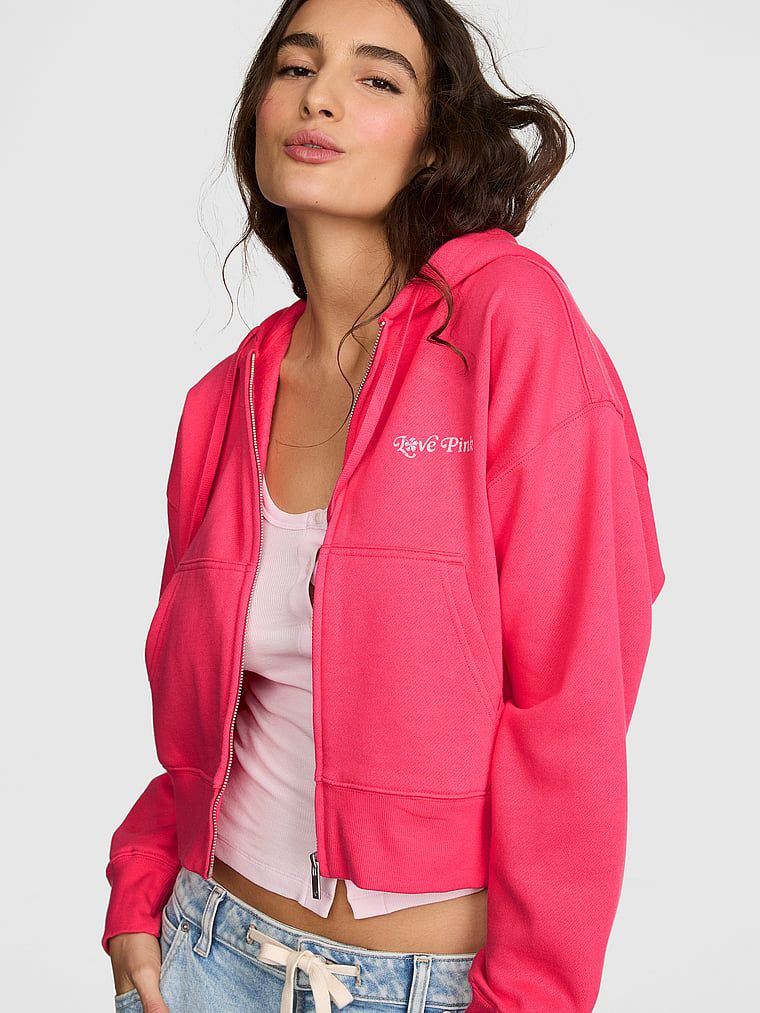 Krótka bluza z kapturem zapinana na zamek Campus Fleece