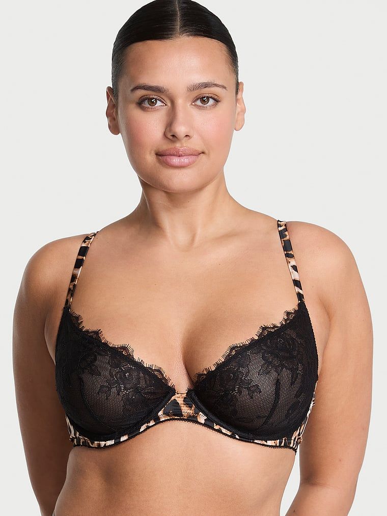 Very Sexy Biustonosz nieusztywniany Rose Lace and Satin Plunge Demi
