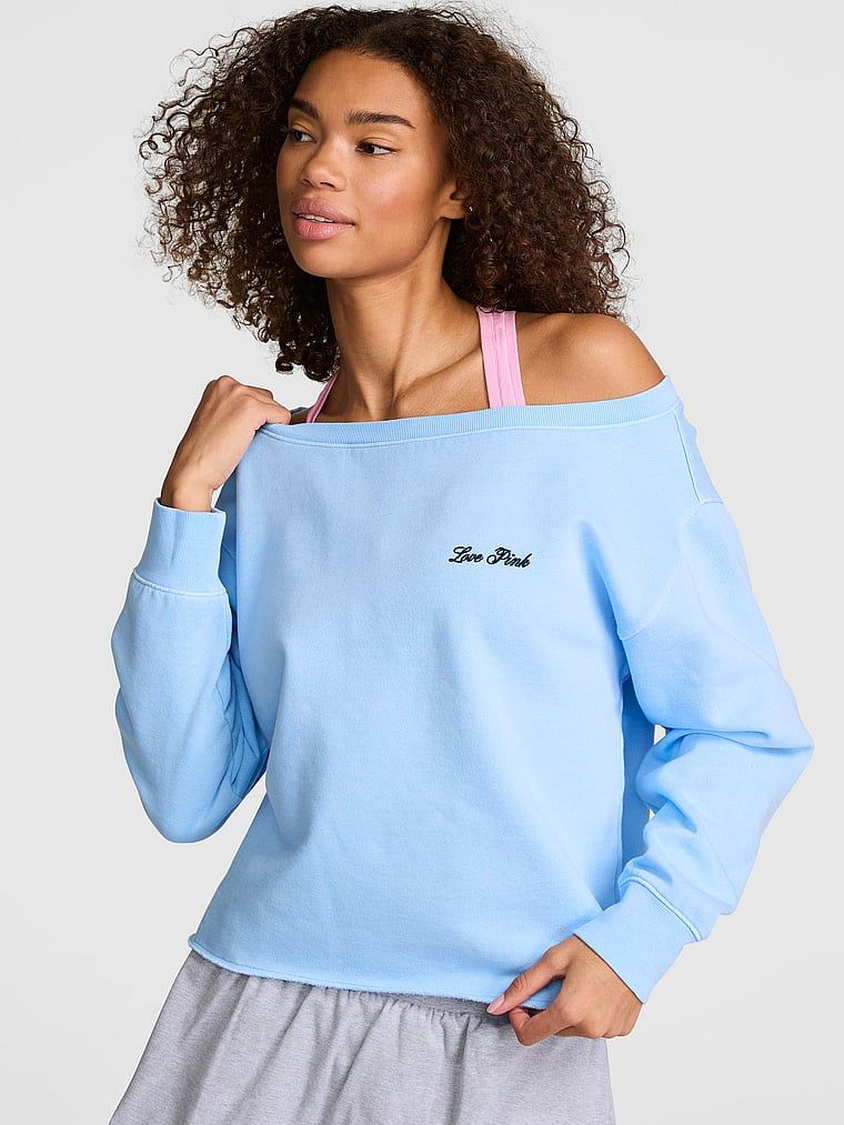 Prążkowana bluza Campus Fleece off-shoulder