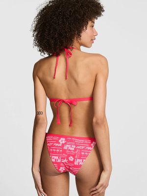 PINK Dół bikini cheeky z niskim stanem i wiązaniami po bokach