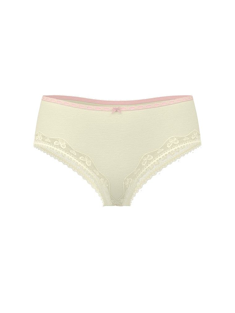 Majtki bawełniane Bow Lace-Trim Cheeky. Produkt ma kolor zielony i pochodzi z kolekcji Lace Trim. 